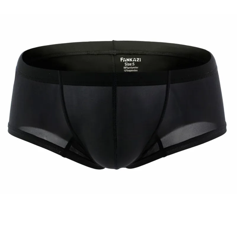 Сексуальное нижнее белье для мужчин бриджи из вискозы однотонные дышащие трусы с
