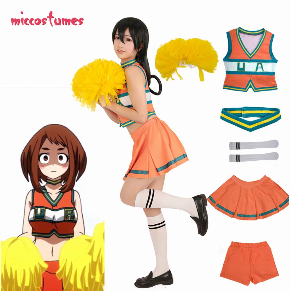 Мой герой униформа для чирлидеров Ochako цую bnha Cheer форма Косплэй костюм из