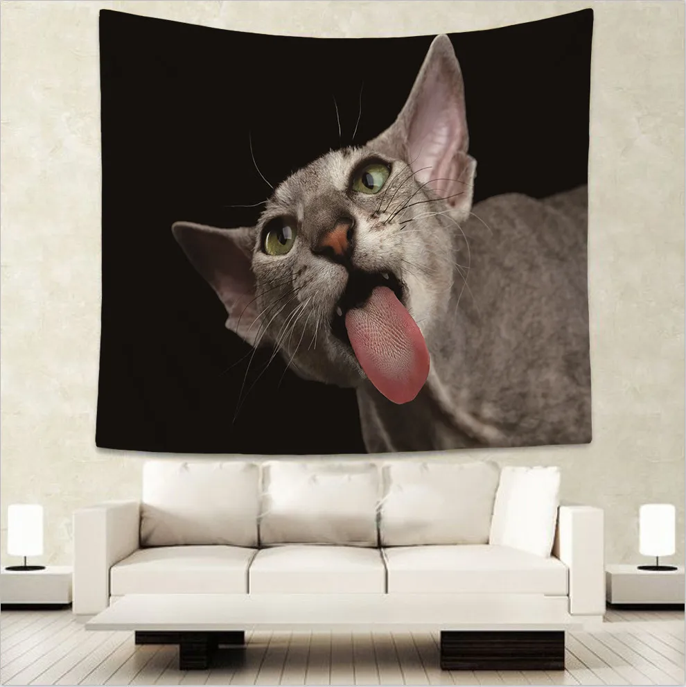 Французский бык собака кошка домашние животные рисунок индийский гобелен хиппи