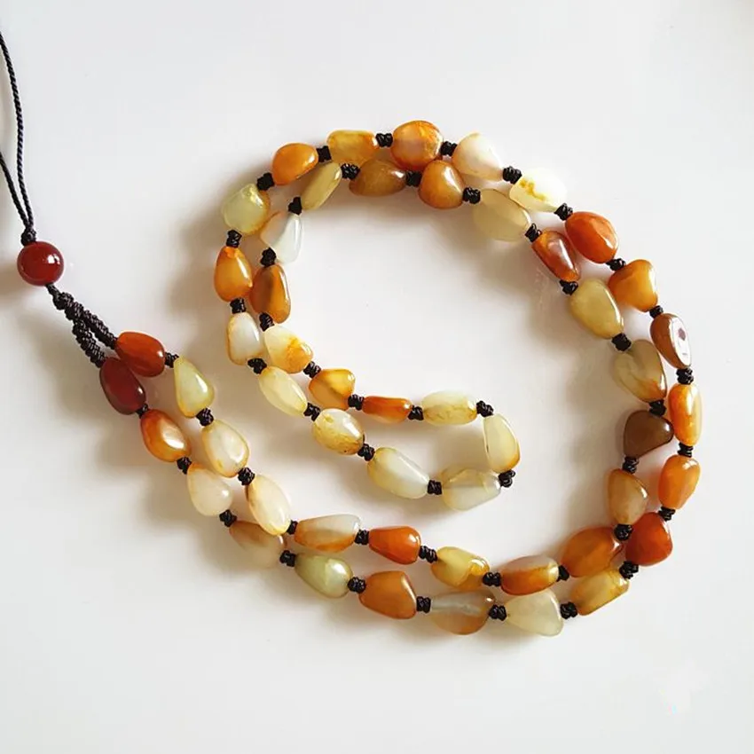 Синьцзян Хотан камень ожерелье ручной тканой веревки семян makings Грубые каменные