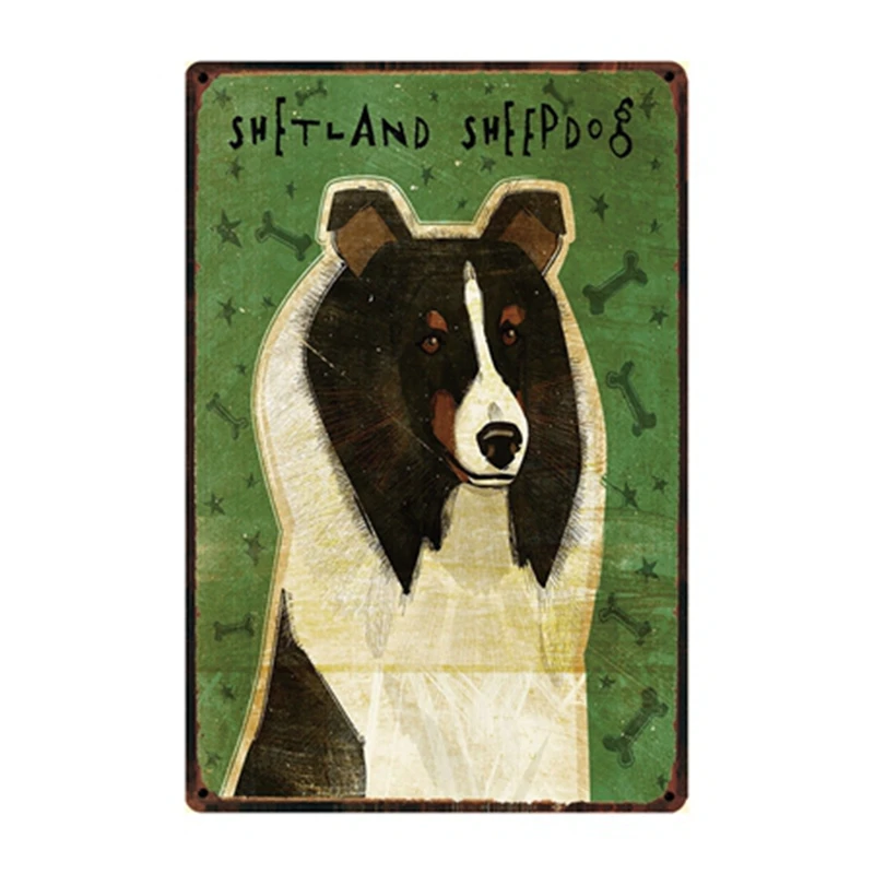 [Kelly66] жестяной плакат с собакой и кошкой украшение для дома настенная живопись