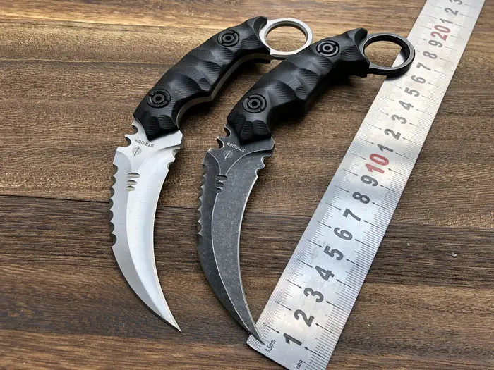 Fisharks сверхмощный тактический нож с фиксированным лезвием Karambit D2 лезвие G10 ручка охотничий Скинер Hawkbill выживания CSGO коготь ножи