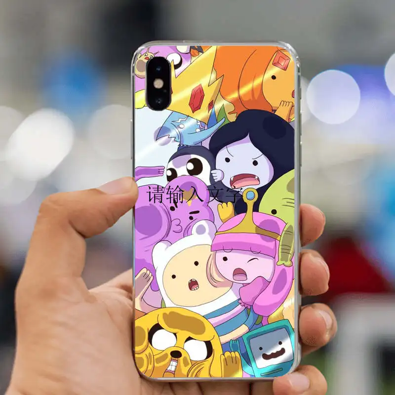 Прозрачный Чехол для телефона Beemo Adventure Time с забавным рисунком из жесткого поликарбоната для iPhone XS MAX 4S 5S 5c SE 6 6S Plus 7 7Plus 8 8Plus X 10 - Цвет: Прозрачный