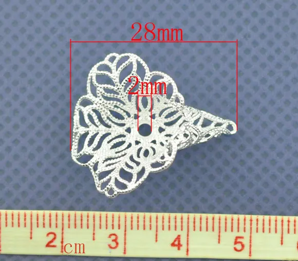 Уникальный посеребренный цветок Filligree бусины колпачки ювелирные изделия