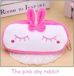 shy rabbit 1 шт 12 Цвет школьная Kawaii Тоторо Карандаш Чехол сумка/мешок карандаша панды плюшевые косметический кошелек мешок застежки-молнии монета сумка подарок для детей - Цвет: shy rabbit