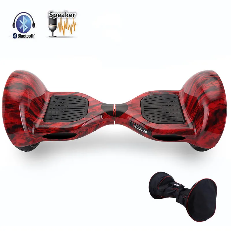Flame n bag IScooter hoverboard bluetooth 10 дюймов двухколесный умный самобалансирующийся скутер электрический скейтборд с динамиком Hover board UL2722 - Цвет: Flame n bag