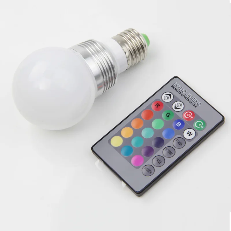 Светодиодная RGB лампа E27/E14/B22 16 цветов 9 Вт 220 В переменного тока 265 в 85 светодиодная