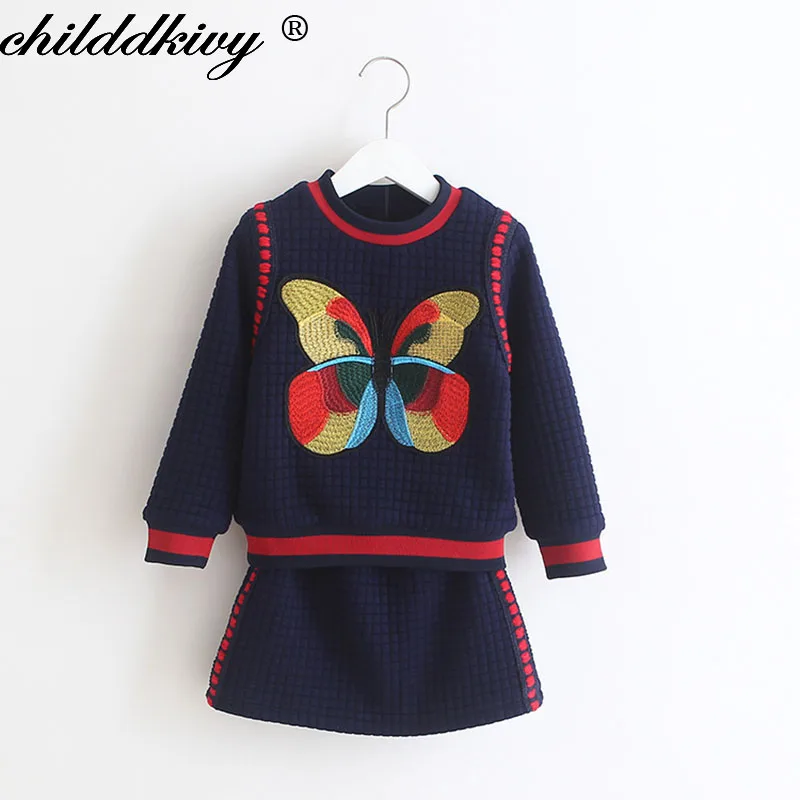 Детский комплект одежды для девочек от 2 до 6 лет платье осенний маленьких детская