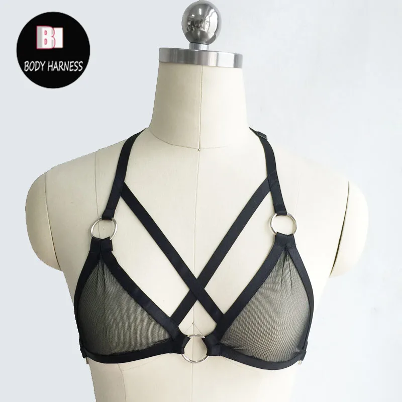 Женский Новый сетчатый бюстгальтер эластичный переплет жгуты тела готическое