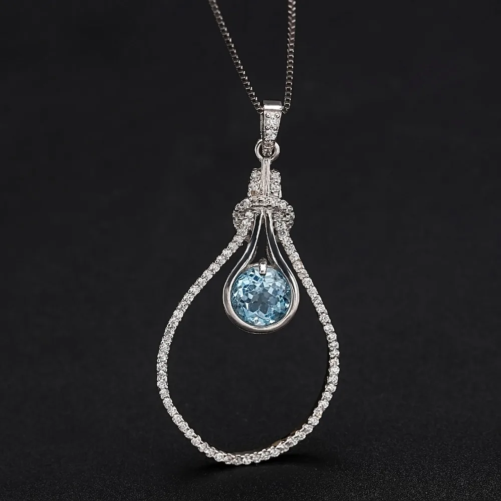 Драгоценный камень балет серебро 925 пробы 2.58Ct натуральный Небесно Голубой топаз