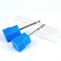 2pcs 332 cuticle clean diamond burr nail drill files rotary spherical milling cutter for manicure pedicure bit tool