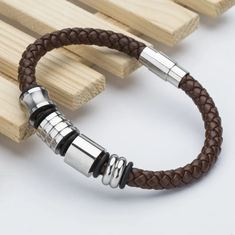 Лучшие брендовые роскошные мужские браслеты из натуральной кожи модные женские