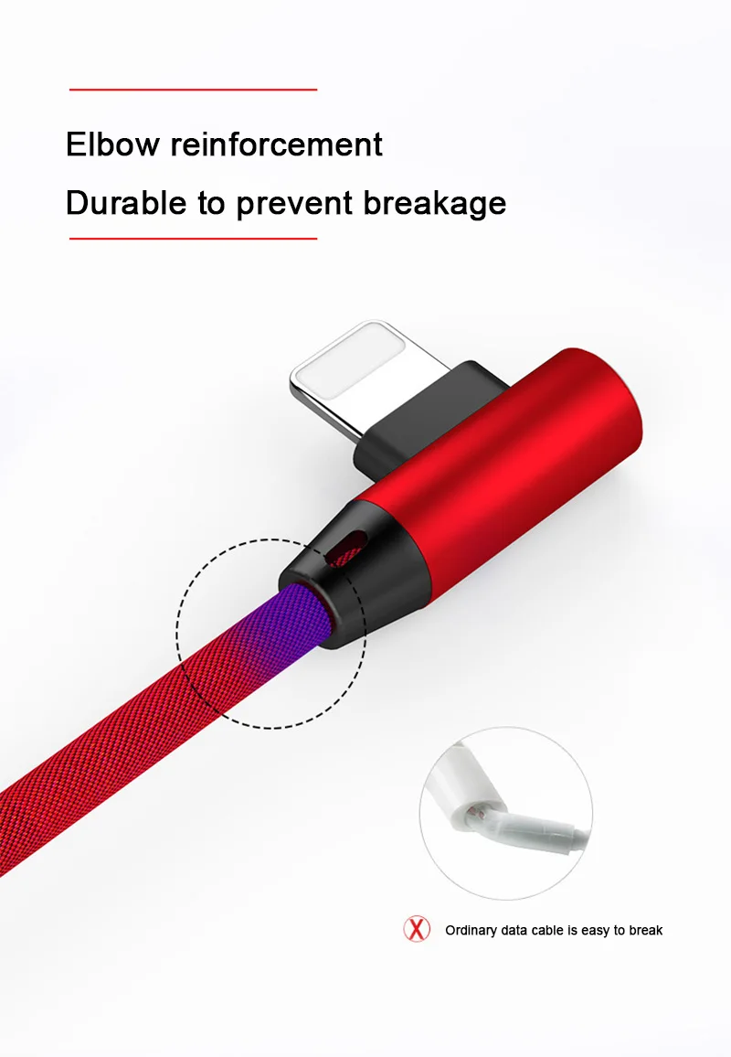 90 градусов USB быстрая зарядка кабель для iPhone 5 6 6s 7 8 для iPad type C кабель зарядного устройства микро-usb L Тип кабель для передачи данных для мобильного телефона