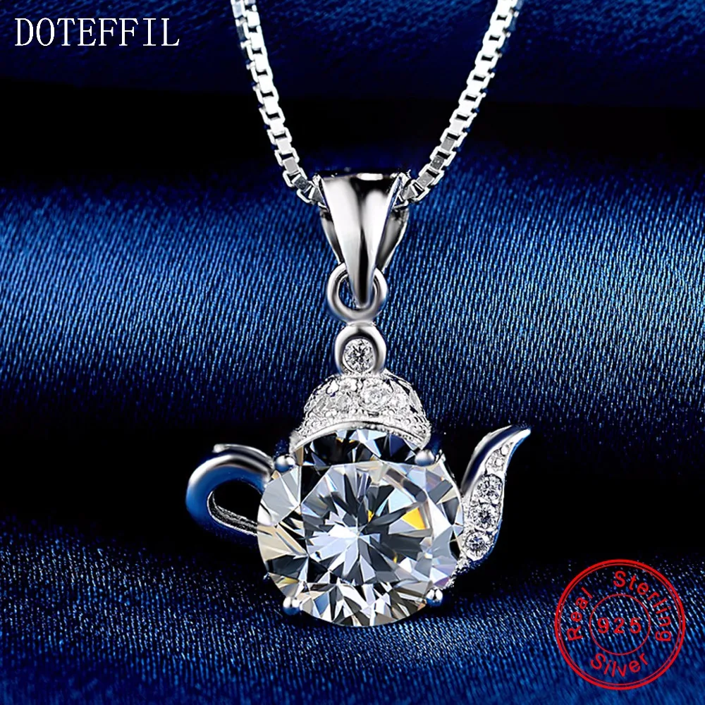 Ожерелье из стерлингового серебра 925 пробы модное классическое женское ожерелье