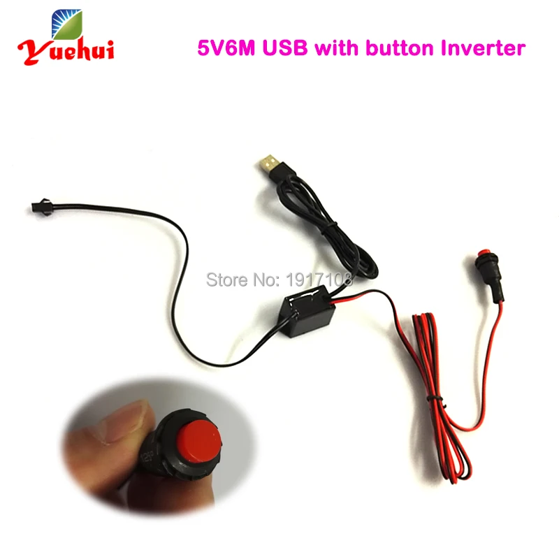 5V6M USB интерфейс EL провод инвертор питание от мобильного аккумулятора для
