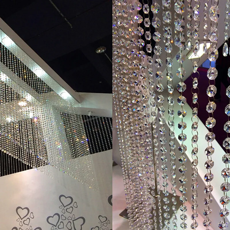 

33ft/10M Wedding DIY Decor Diamond Acrylic Crystal Beads Curtain Strand Garland Window Scarfs Curtain Decoration For Living Room