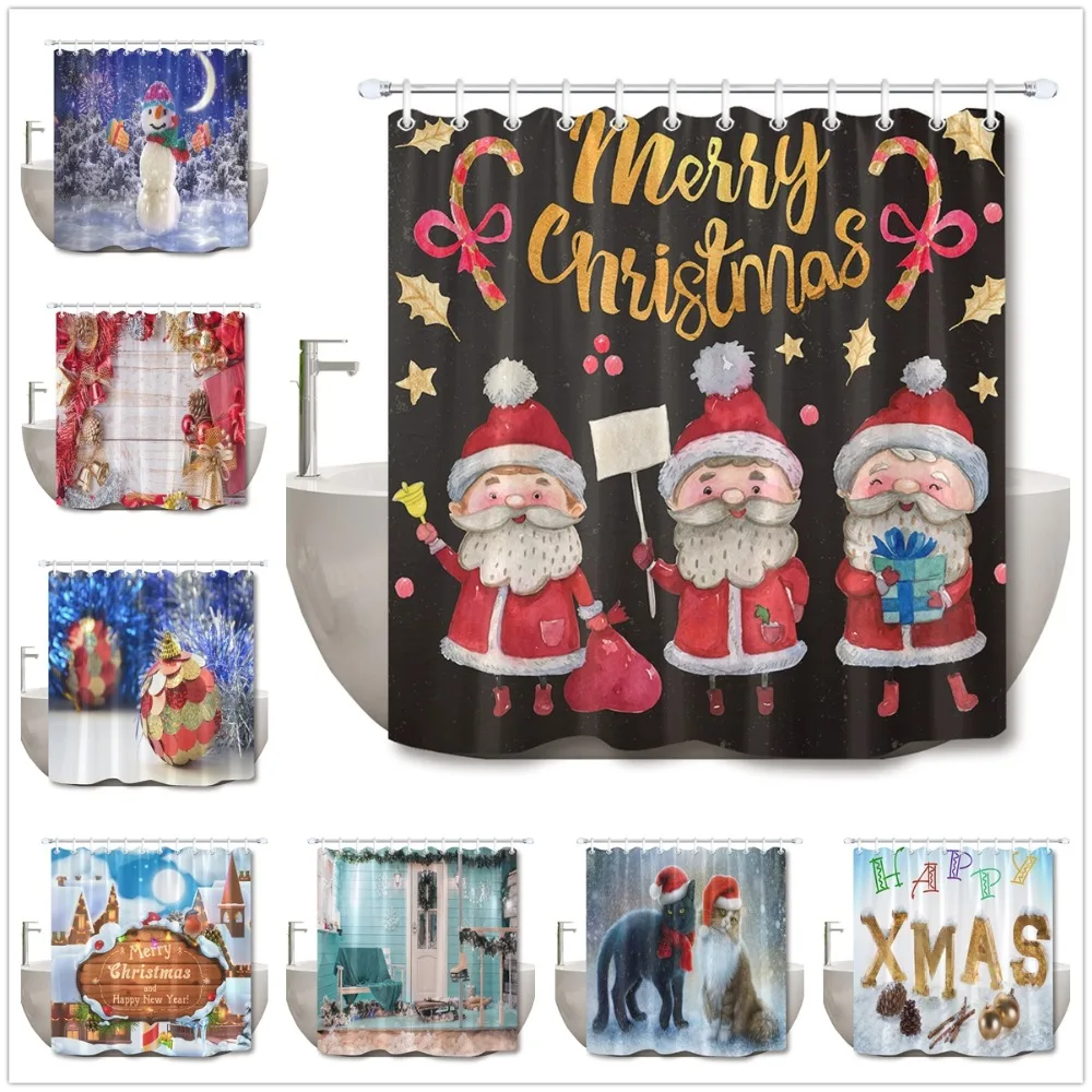 Забавные рождественские и новогодние подарки для всей семьи LB занавеска душа