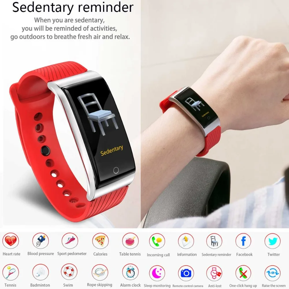 Смарт-браслет Smartch F4 фитнес-трекер 0 96 дюймов полноцветный ips HD дисплей