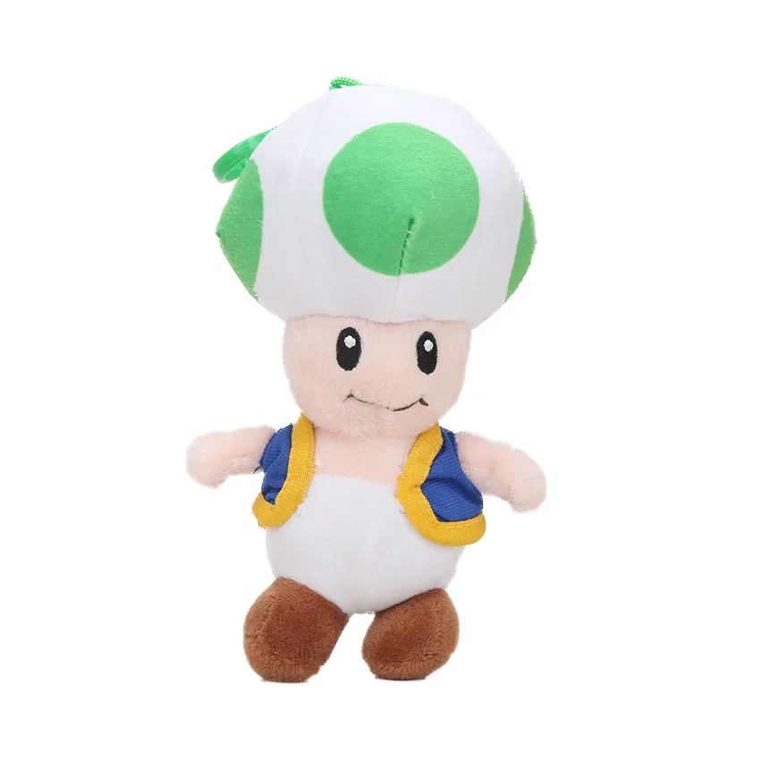 18cm green mushroom Игра 25 см Super Mario Bros Luigi Йоши, мягкая плюшевая игрушка фигурка Косплей Runing Yoshi животные куклы игрушки peluches bebe - Цвет: 18cm green mushroom