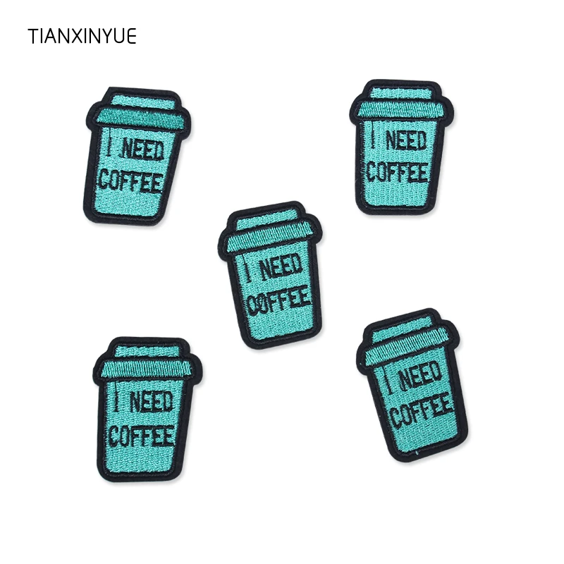 TIANXINYUE кофе чашки патч вышитые железные значки патчи для одежды мотив аппликация