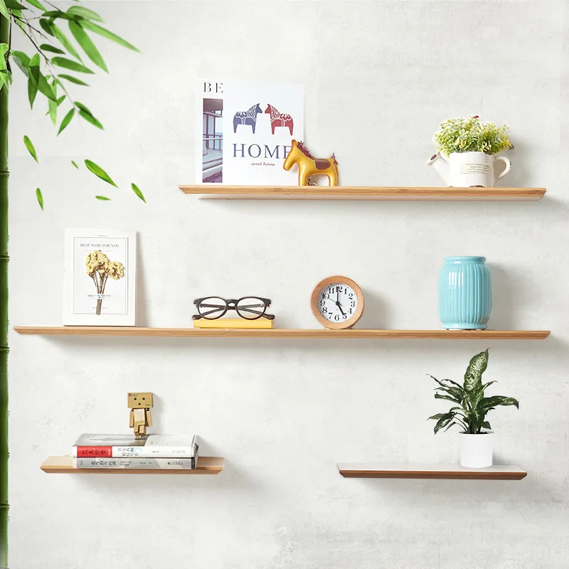 Настенная вешалка полка хранения твердой бамбуковой гостиной украшения дома