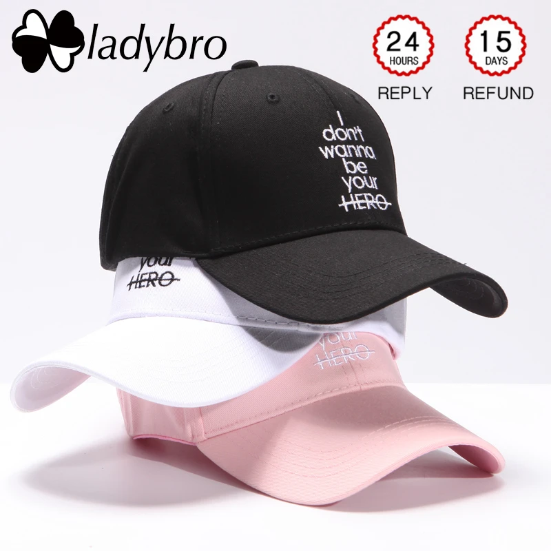 Кепка Ladybro для женщин и мужчин Повседневная Бейсболка с надписью I don't Want be your HERO