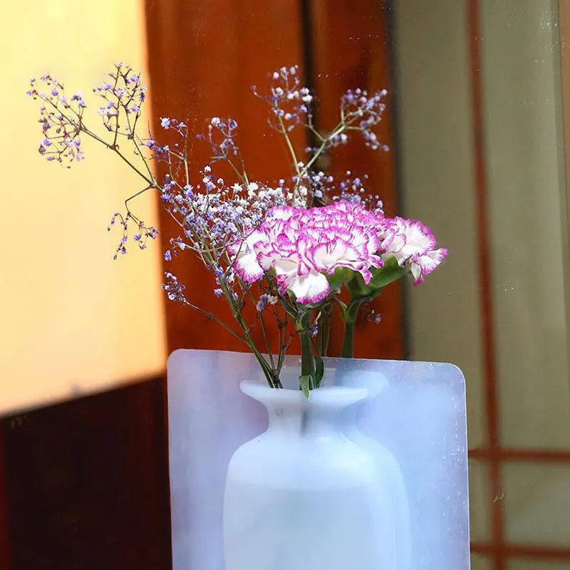 2 шт./партия Милые силиконовые наклейки на стену Волшебные вазы Настенный Цветок