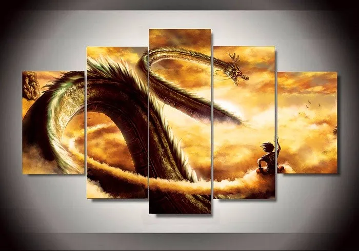 5 панелей стены искусства различные варианты Драконий жемчуг Z Goku Saiyan Картины