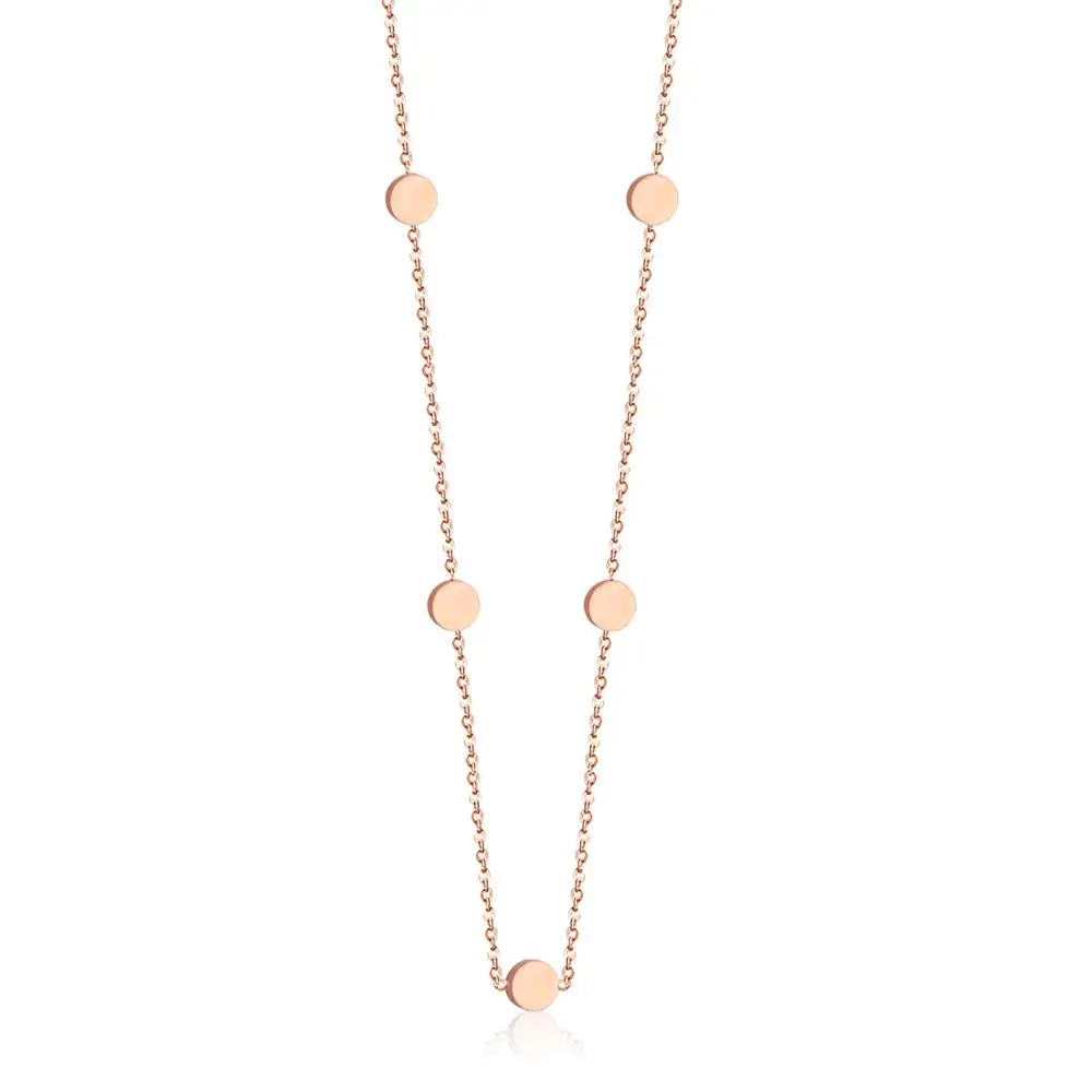 Rose Gold Round ASON стальное геометрическое ожерелье треугольник круг звезда колье ожерелье золото/серебро/ожерелье под розовое золото Подвески из нержавеющей стали для женщин - Окраска металла: Rose Gold Round
