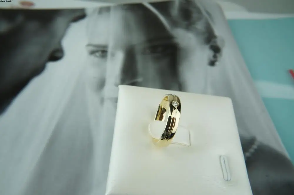 4 мм комфорт форма 9ct 9 К желтое золото 0.045ct природный Brillian вырезать н с . и алмаз