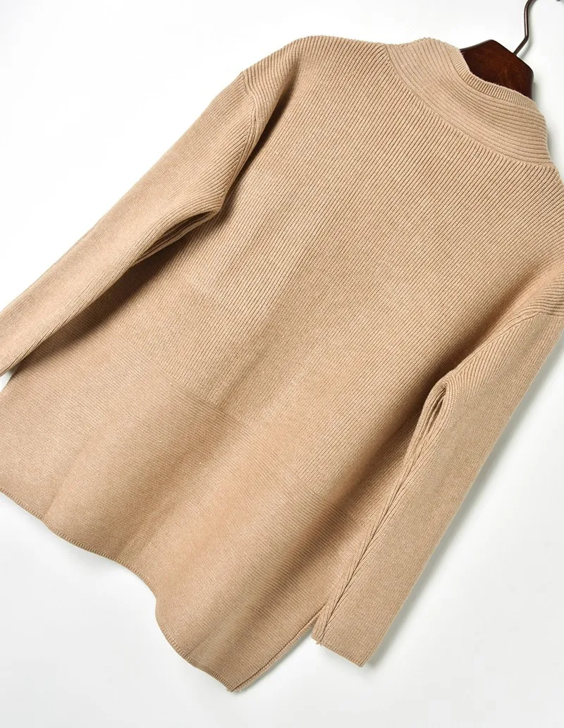 2018 Winter Pocket Cat Thick Turtleneck Sweater Womens Full Sleeve Warm Knit Female Fashion Causal Loose Pullover Tops | Женская одежда
