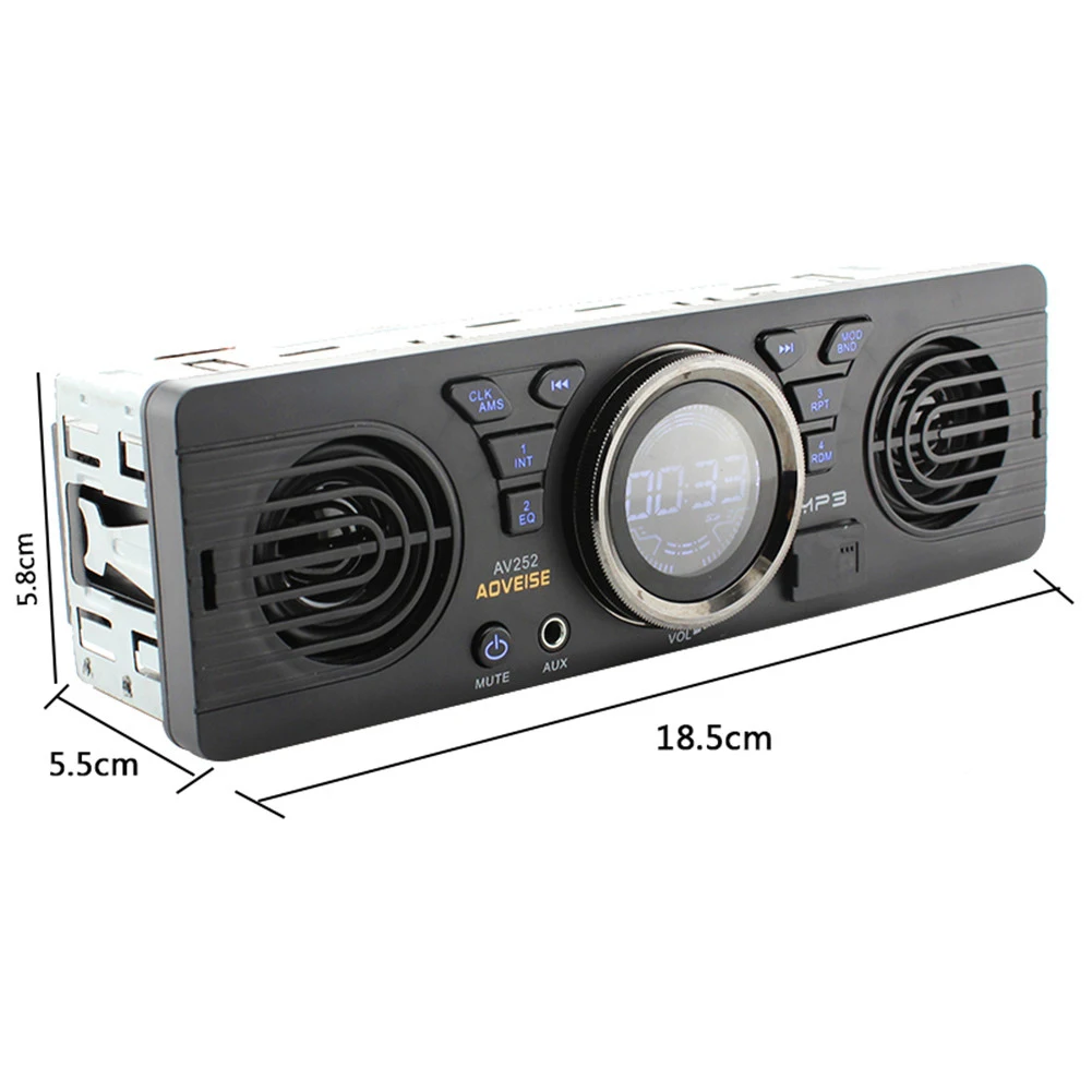 Bluetooth AV252 12 в автомобильный Радио тюнер громкоговоритель в-dash аудио mp3-плеер автомобильный стерео fm-радио EDR с USB/TF картой порт MP3/WMA