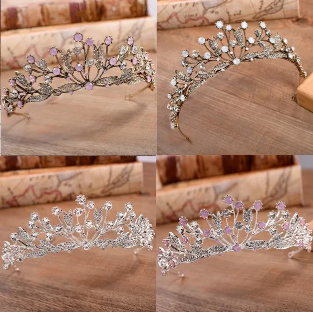 Новая мода Роскошная красная синяя Хрустальная свадебная корона в стиле барокко