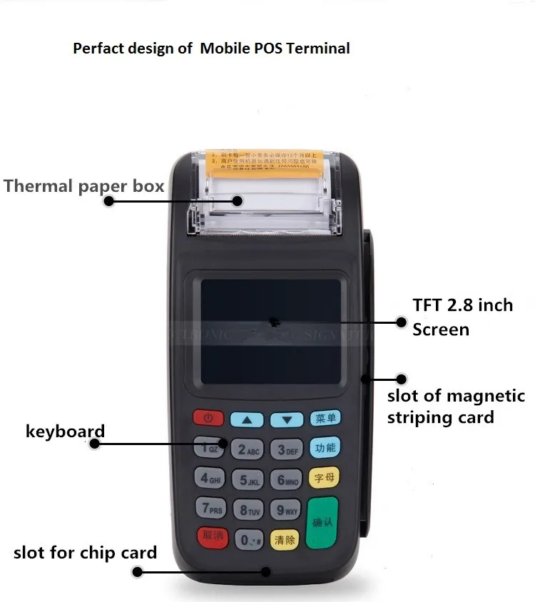 3G версия POS терминал, беспроводной платежный терминал с NFC считыватель и LAN и wifi NEW8210