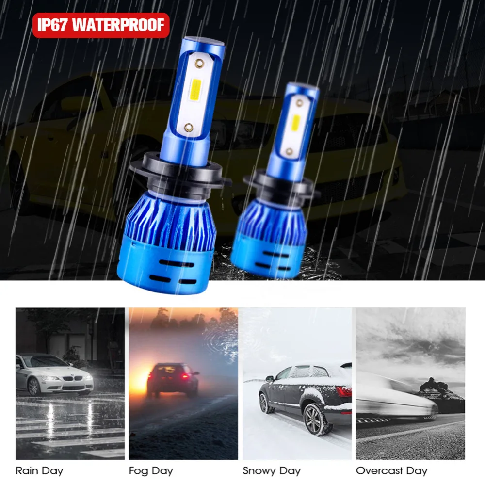 2Pcs LED H1 Car Bulb H7 H11 12V 6500K COB/DOB Lamp For Mazda Tribute/3/6/Millenia/Miata/MX-3/Protege/ MX-5/B2200 | Автомобили и