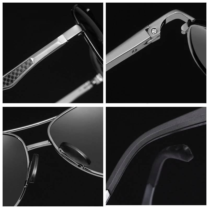 Мужские классические солнцезащитные очки поляризационные алюминиевые с