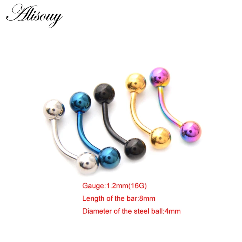 16G length 8mm-4mm Alisouy 1 шт. пирсинг для тела Ювелирное Украшение «Подкова» перегородка пирсинг носа губ кольцо уха брови изогнутый пирсинг штанги Bijoux Серьги - Окраска металла: 16G length 8mm-4mm