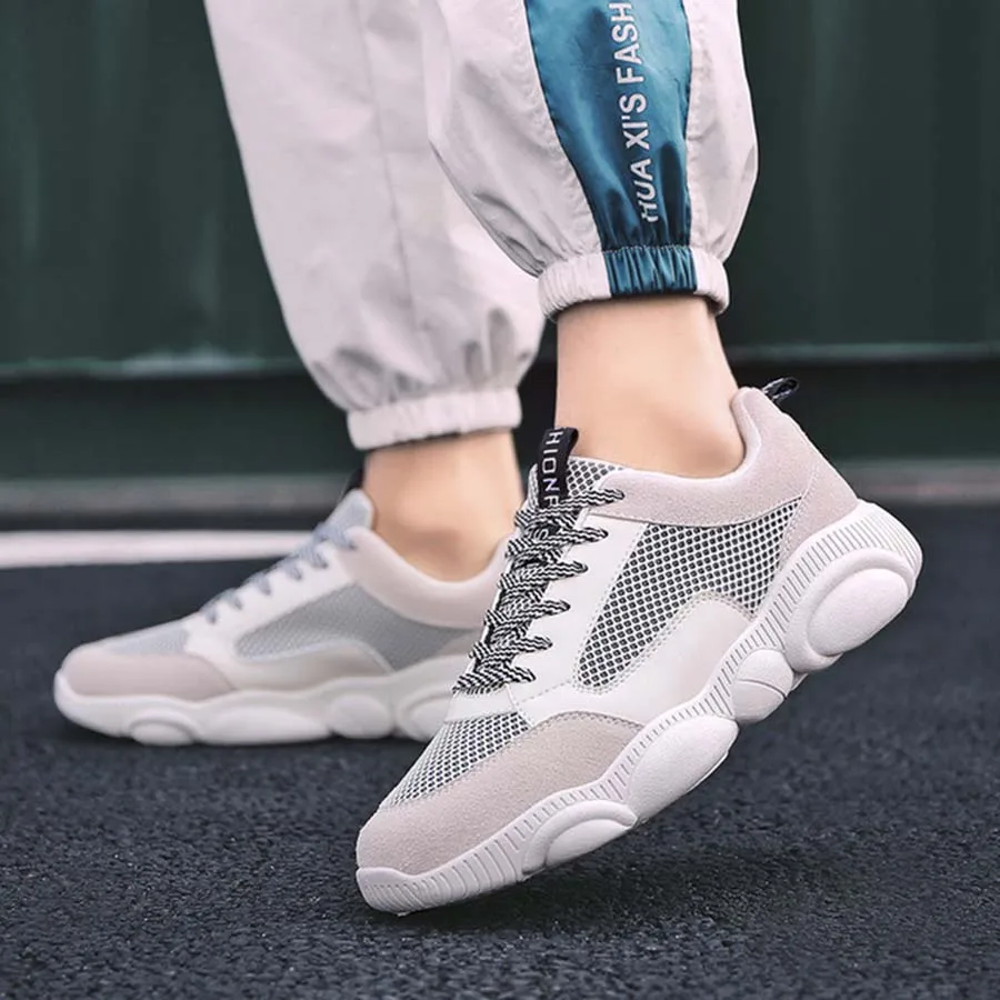 New Spring Men'S Thick-Soled Fashion Shoes Mesh+Flock Breathable &amp Comfortable Sports Students Korean Version Male | Обувь