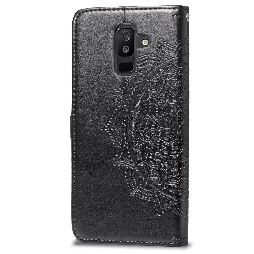 Роскошный чехол кошелек из искусственной кожи с цветком Datura для Samsung Galaxy A6 Plus 2018