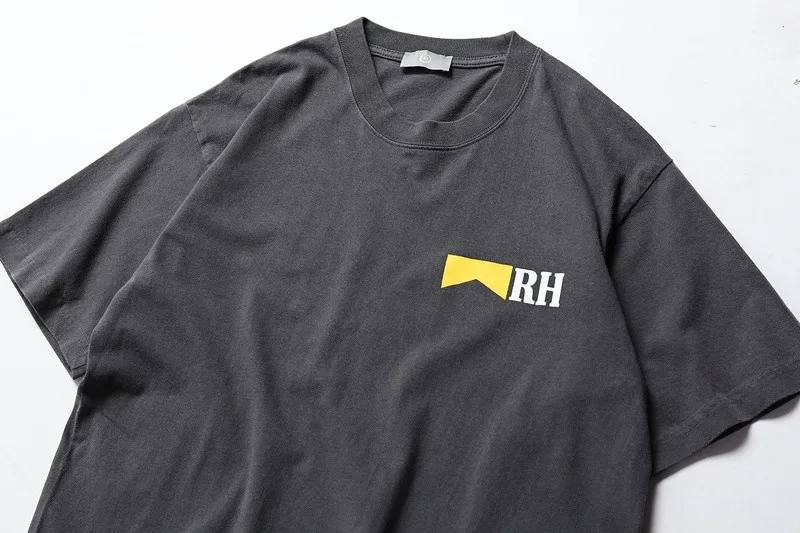 2019 Rhude Best качество логотип печатных для женщин мужчин футболка s футболки хип хоп