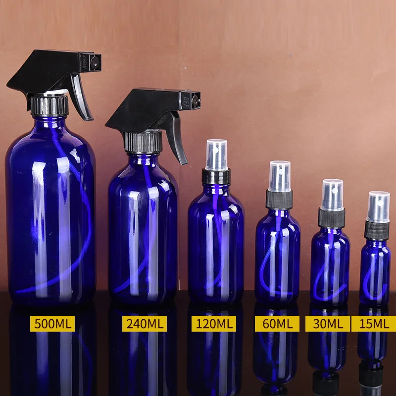10PCS/Lot Amber Glass Essential Oil Spray Bottles Mist Sprayer Container Travel Refillable Bottle Transparent Brown 15-500ml