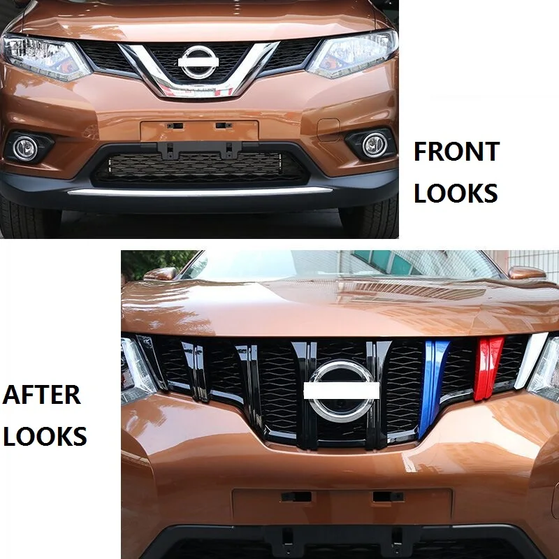 CITYCARAUTO HIGH QUALITY FRONT MASK RACING GRILL GRILLS FIT FOR NISSAN X-TRAIL XTRAIL T32 2014-2018 ABS GRILLE AUTO ACCESSORIES |