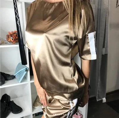 2017 г. женские спортивный костюм короткие брюки + футболка Женская комплект