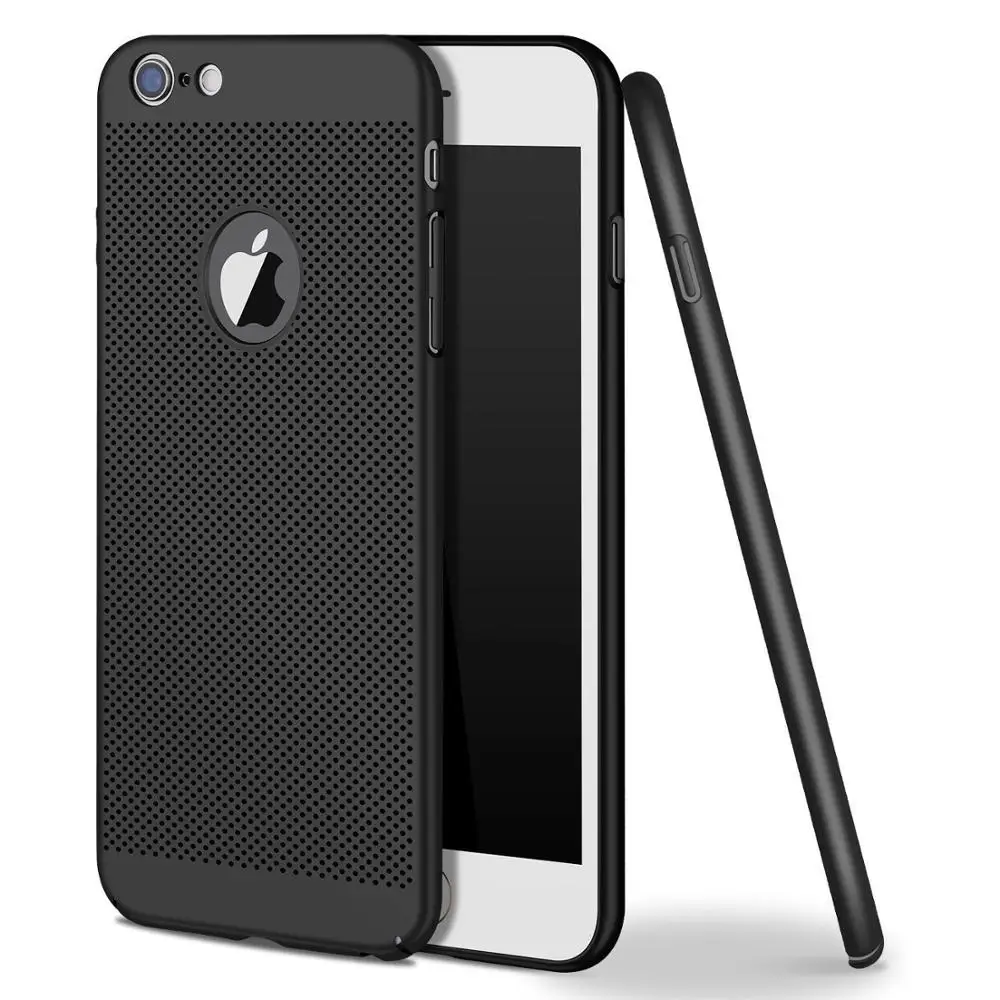 Black Теплоотвод дышащий чехол для iPhone XS Max XR X 7 8 Plus ультра тонкий жесткий чехол для iPhone 6 6s Plus 5 5S SE Coque - Цвет: Black