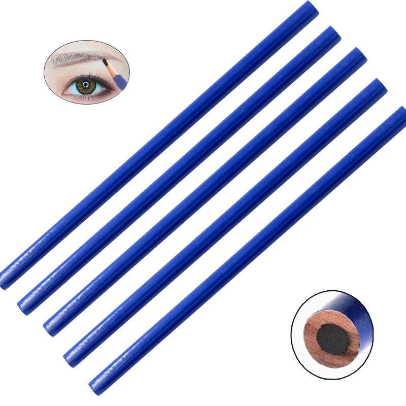 5PC Waterproof Microblading Permanent Makeup Eyebrow Lip Design Eye Brow Positioning Tattoo Pen Pencil Tools Blue | Красота и