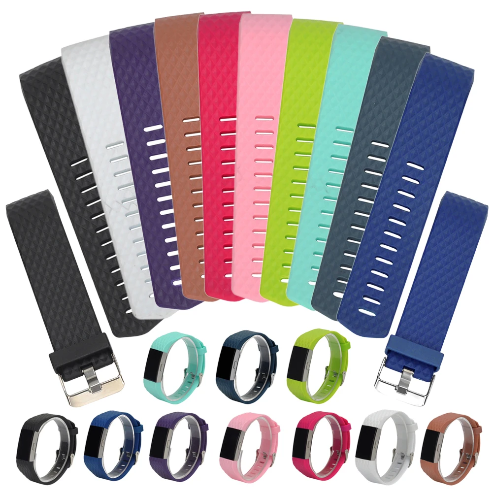 Оптовая продажа для браслета fitbit charge 2 ремешок с бриллиантами силиконовые