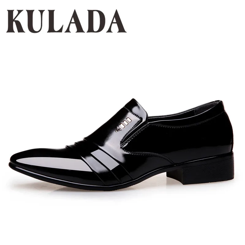 KULADA новые Мужская обувь деловой классический Лакированная кожа Удобная мужская