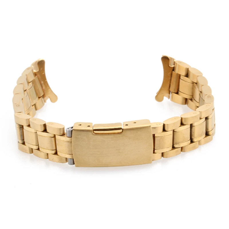 Новые 20 мм золотые наручные часы часть из нержавеющей стали металлический