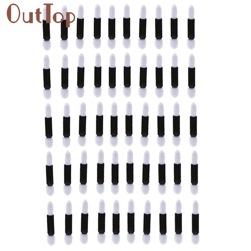 Аппликаторы для теней для век OutTop 2018, 50 штук, губка, косметический инструмент, двухсторонние аппликаторы для теней для век, бесплатная доставка 20p929 on.