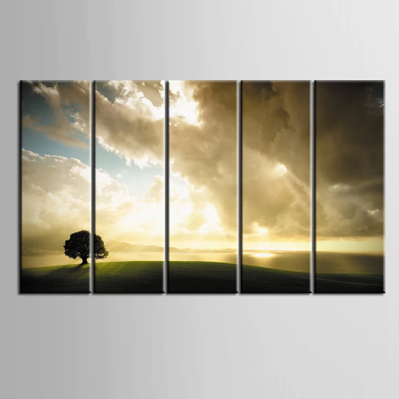 5 шт. оптовая продажа с фабрики красивый пейзаж живопись пользовательские холст